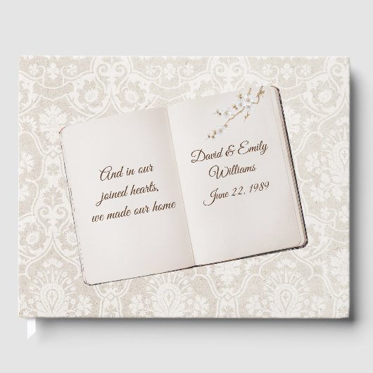 Damask Scrapbook For Wedding Anniversary ゲストブック (正面)