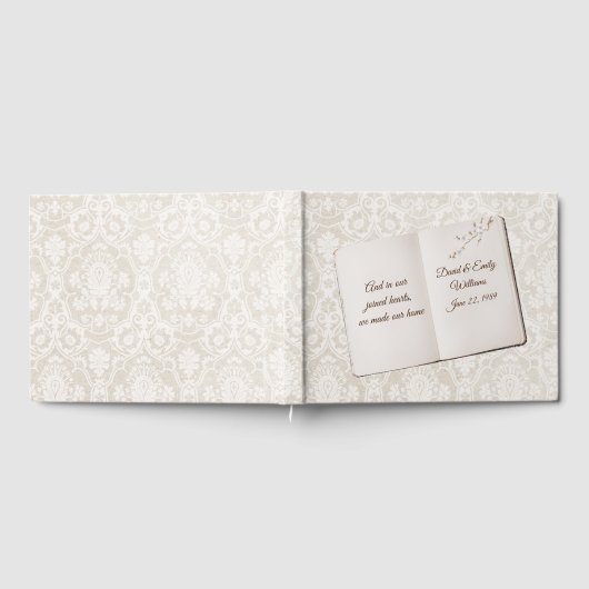 Damask Scrapbook For Wedding Anniversary ゲストブック (全面)
