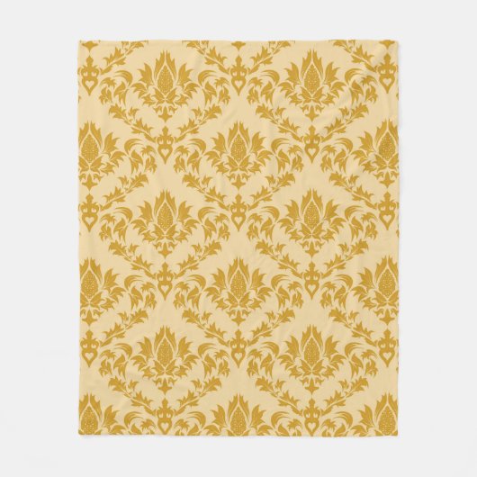 Damask seamless backgroundpattern, abstract, antiq フリースブランケット (正面)