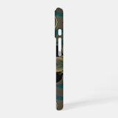  Damask Seamless Repetitive Pattern Flowers Teal iPhone 16ケース (左側面)