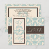 Damask Tweets Weding Invite Card 2 招待状 (正面/裏面)