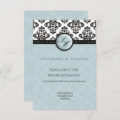 Damask Wedding Reception Card 招待状 (正面/裏面)