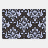 Damask Wrapping Paper Flat Sheet Set of 3 ラッピングペーパーシート (正面3)