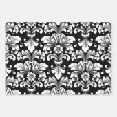 Damask Wrapping Paper Flat Sheet Set of 3 ラッピングペーパーシート (正面2)