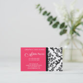 DamaskBusinessピンクのカード 名刺 (スタンド正面)