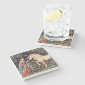 Dame à la Licorne dans un Jardin ストーンコースター (横)