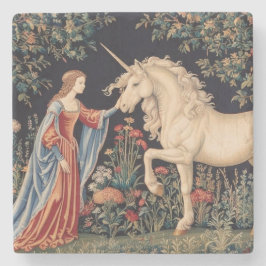 Dame à la Licorne dans un Jardin ストーンコースター