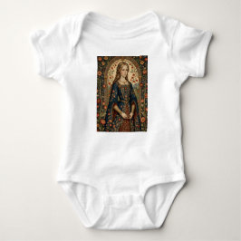  Dame au jardin, illustration médiévale/renaissanc ベビーボディスーツ