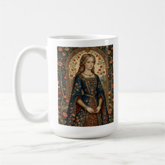 Dame au jardin, illustration médiévale/renaissance コーヒーマグカップ