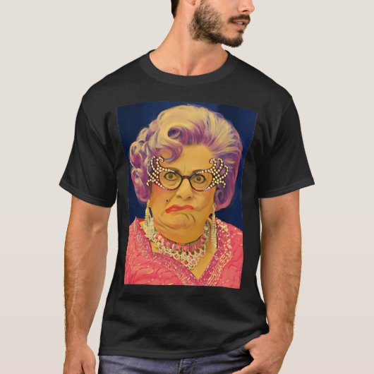 Dame Edna Everage lip twist portrait Tシャツ (正面)