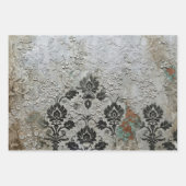 Dame en Noir Damask Decoupage ラッピングペーパーシート (正面3)