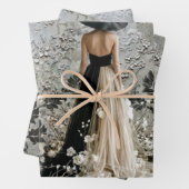 Dame en Noir Damask Decoupage ラッピングペーパーシート (インサイチュ)