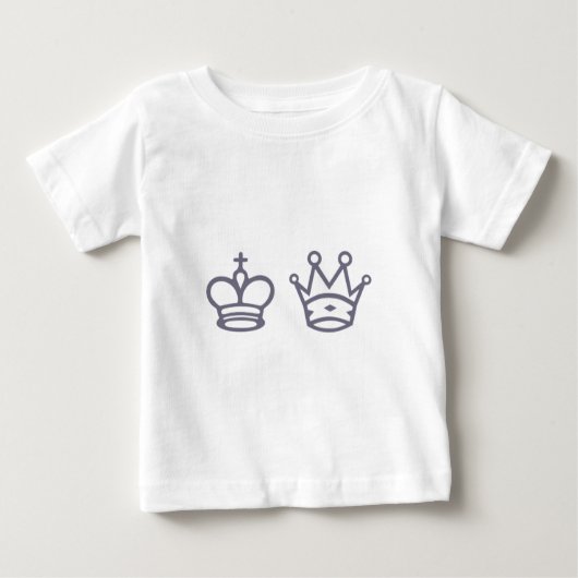Dame König queen king Schach chess ベビーTシャツ (正面)