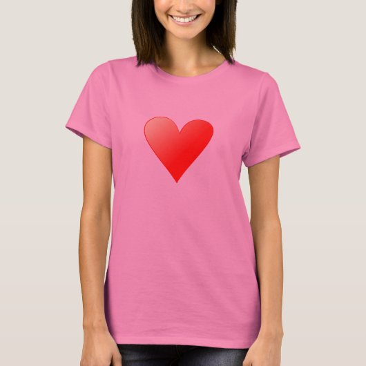 Damen Ringer Tシャツのワイズ/schwarz mit Herz Tシャツ (正面)