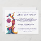 Damengolf, Silhouette, bunt, perfekter Schwung,  セーブザデート (正面)