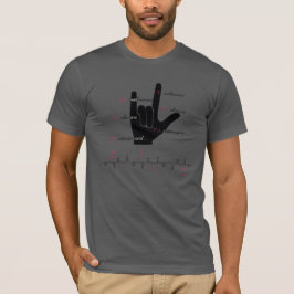 DAMIANペプチド、I-love-Uサイン付きカスタムテキスト、ライト Tシャツ