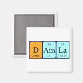Damla periodic table name magnet マグネット (正面/裏面)