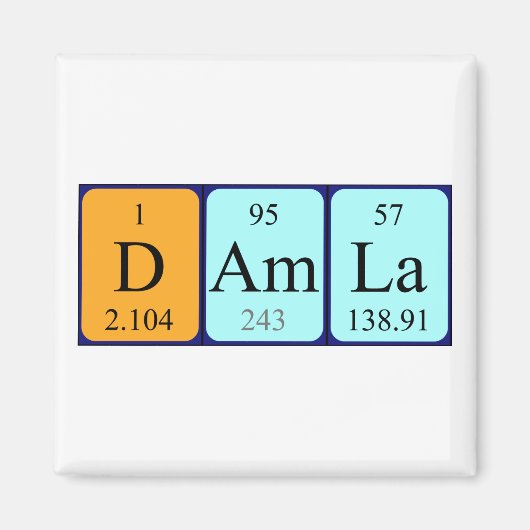 Damla periodic table name magnet マグネット (正面)