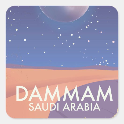 Dammam Saudi Arabia旅行ポスター スクエアシール (正面)