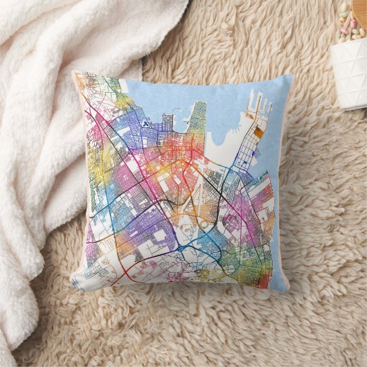 Dammam Saudi Arabia City Map クッション (ブランケット)