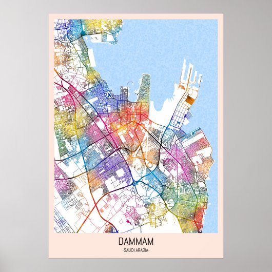 Dammam Saudi Arabia City Map ポスター (正面)
