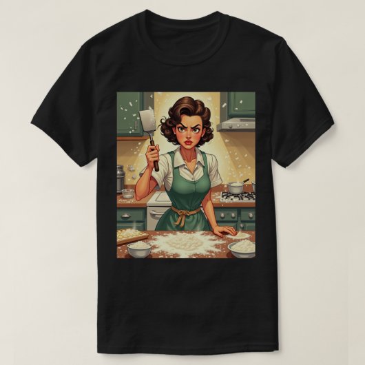 Dammit Mom Kitchen Chaos Cooking Struggle Real Mom Tシャツ (デザイン正面)