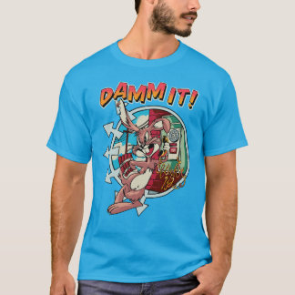 “Damn It!” Punk Rock Bunny Retro - Blink 182 Tシャツ