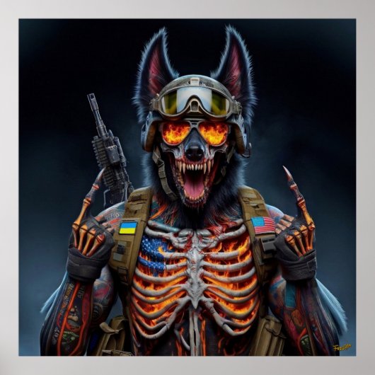 Damned Doggie #00001 of the NFT collection Art ポスター (正面)