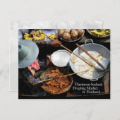 Damnoen Saduakタイのフローティングマーケット ポストカード (正面/裏面)