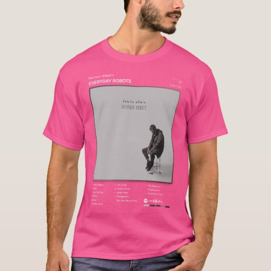 Damon Albarn – 毎日のロボットのトラックリストアルバム Tシャツ (正面)