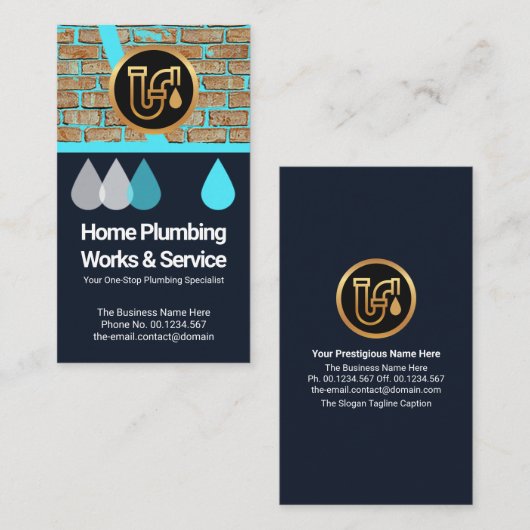 Damp Walls Water Seepage Home Plumbing Service 名刺 (正面/裏面)