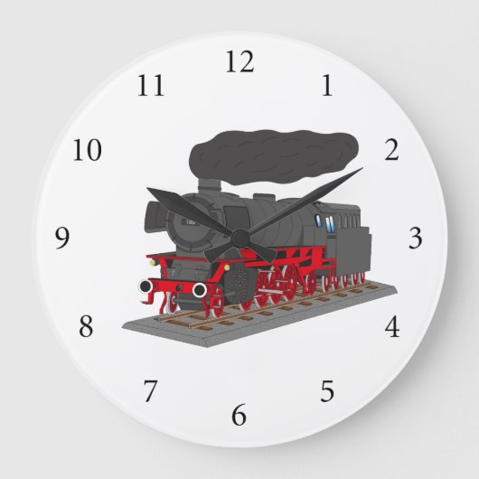 Dampflokomotive ラージ壁時計 (正面)