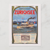 Dampfschiffahrt Zurichsee Vintage Poster 1900 ポストカード (正面)