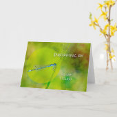 Damselfly on Grass（草の上でダンセルフライ） カード (黄色い花)