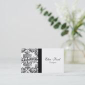 Damskの白黒エレガントな名刺 名刺 (スタンド正面)