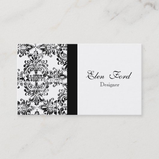 Damskの白黒エレガントな名刺 名刺 (正面)