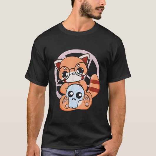 Dan A ­ De Los Muertos Red Pandaメキシコパジャマパステル Tシャツ (正面)