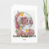 Dana Tyrrell著スカルそしてばら色の挨拶状 カード (裏面)