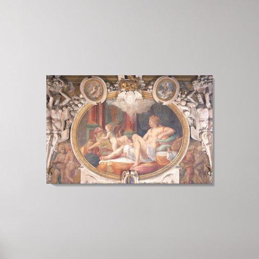 Danaeがシャワーを浴びる金ゴールド キャンバスプリント (正面)