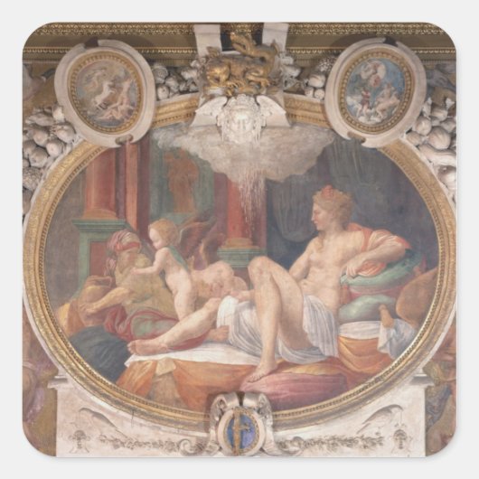 Danaeがシャワーを浴びる金ゴールド スクエアシール (正面)