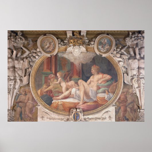 Danaeがシャワーを浴びる金ゴールド ポスター (正面)