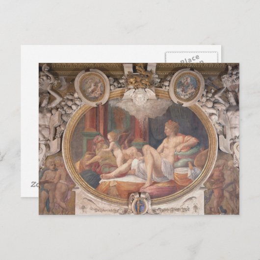 Danaeがシャワーを浴びる金ゴールド ポストカード (正面/裏面)