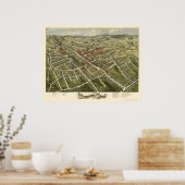 Danbury, CTパノラママップ – 1875 ポスター (キッチン)