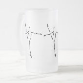 Danceスローガン付きDancerロゴ – カスタマイズ可能 フロストグラスビールジョッキ (正面左)