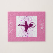DANCE女の子のパズルの名前パーソナライズされた。 ジグソーパズル (横)