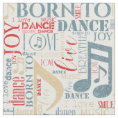 Dance 生まれ Blue/Red/金ゴールドID277 ファブリック (クローズアップ)