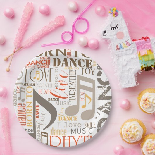 Dance 生まれ Brown ID277 ペーパープレート (パーティー)