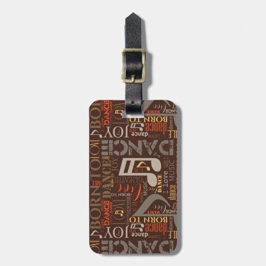 Dance 生まれ Brown ID277 ラゲッジタグ (正面縦)