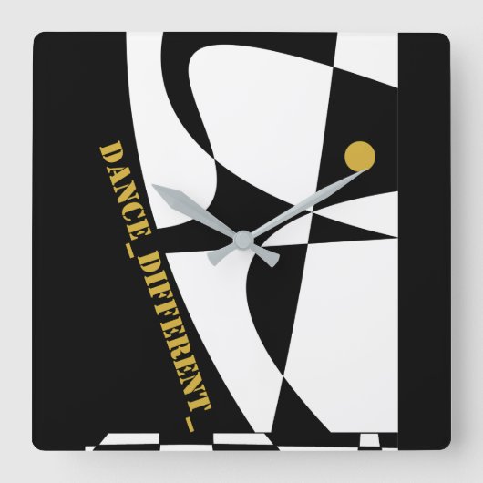 DANCE_違う_ スクエア壁時計 (正面)