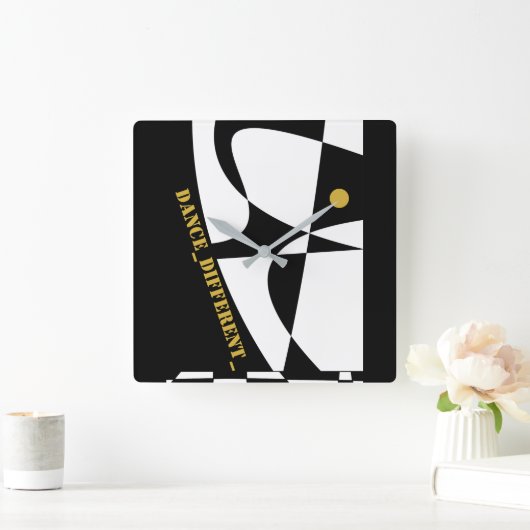 DANCE_違う_ スクエア壁時計 (ホーム)